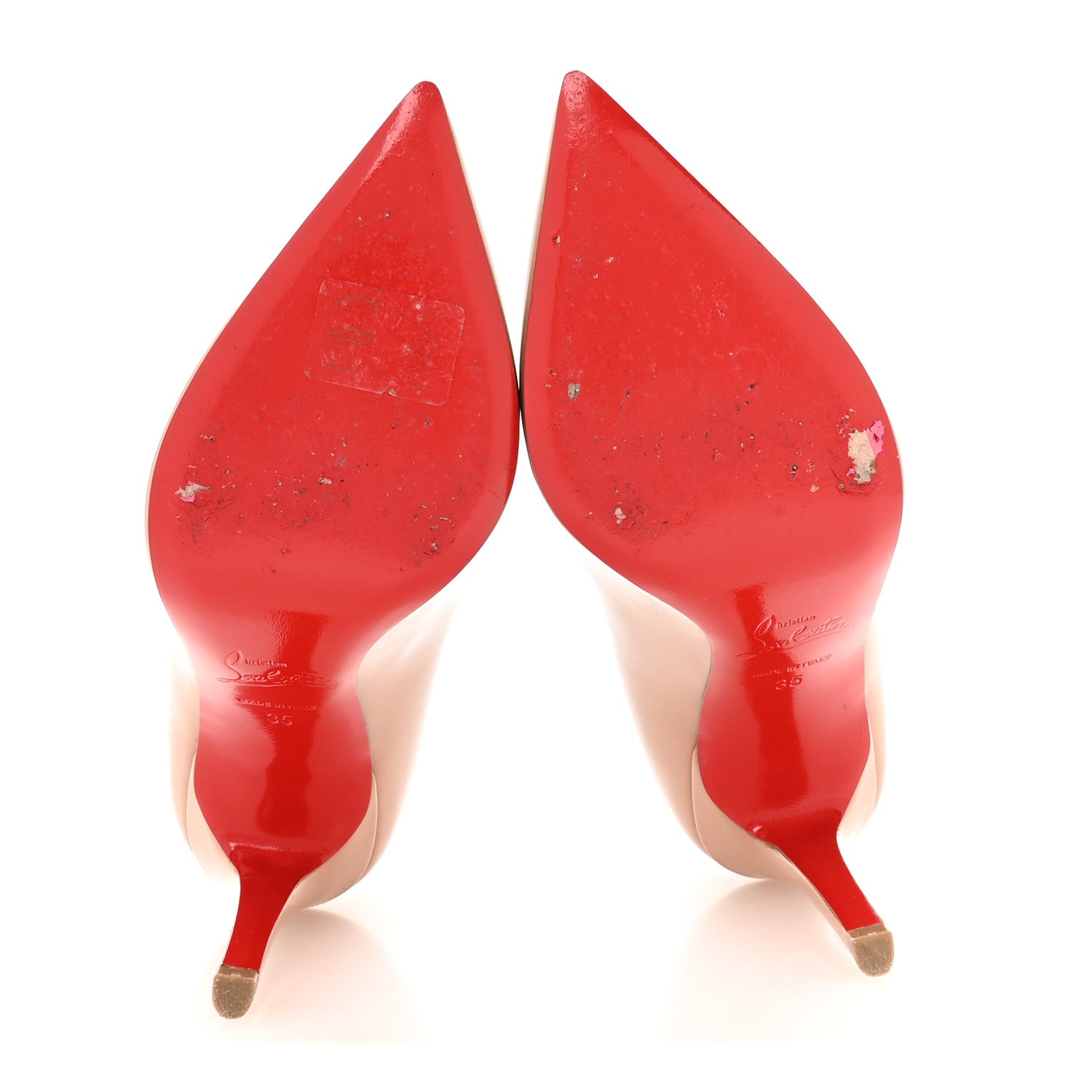 Christian Louboutin Patent Pigalle 100 Pumps 35 Nude 6 of 8