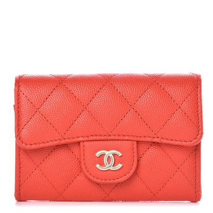 Chanel Caviar Quilted Flap Card Holder Red 1 of 8