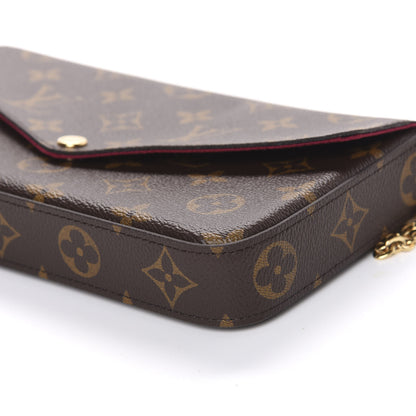 Louis Vuitton Monogram Pochette Felicie Chain Wallet Fuchsia 10 of 10