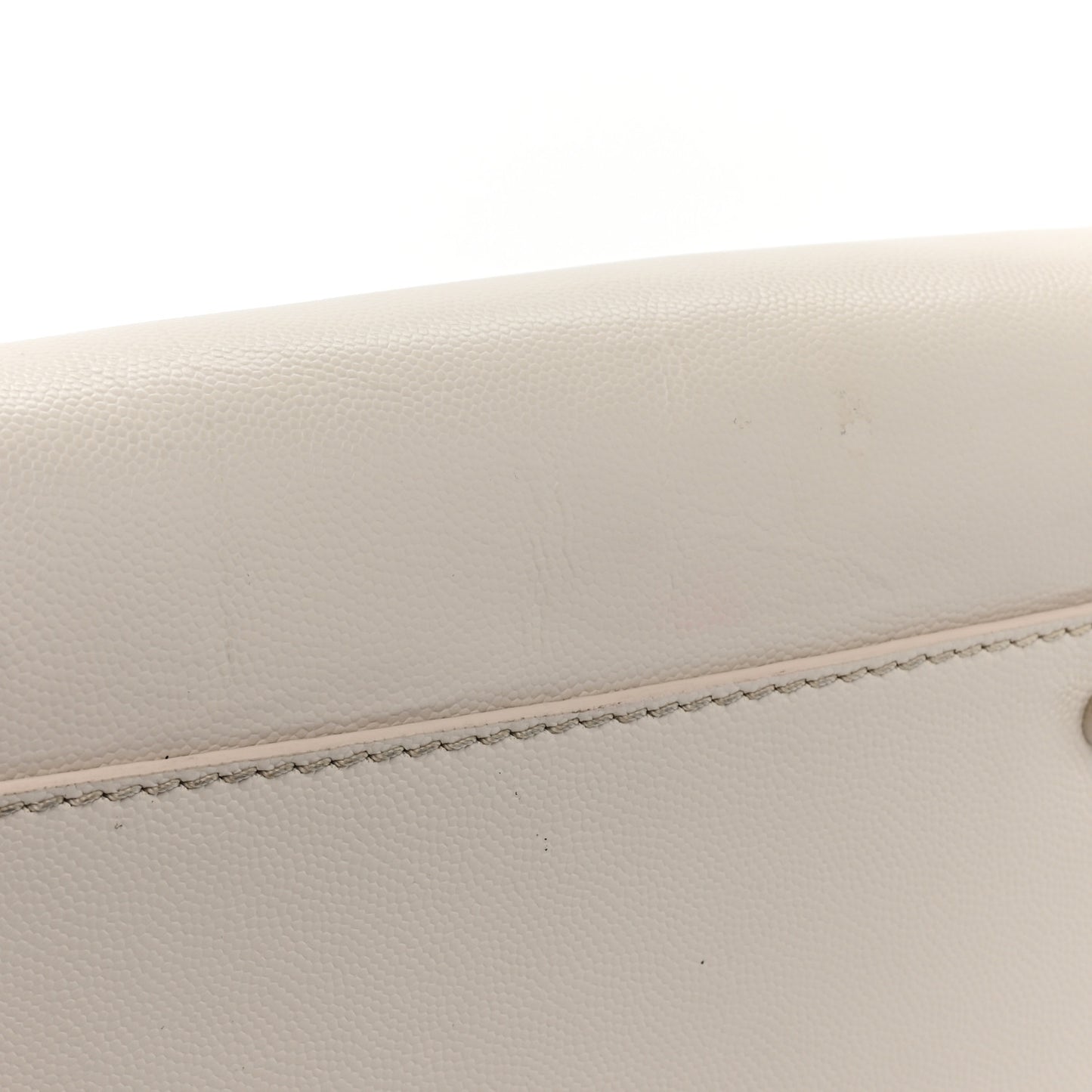 Caviar Medium Studded Deauville Tote White