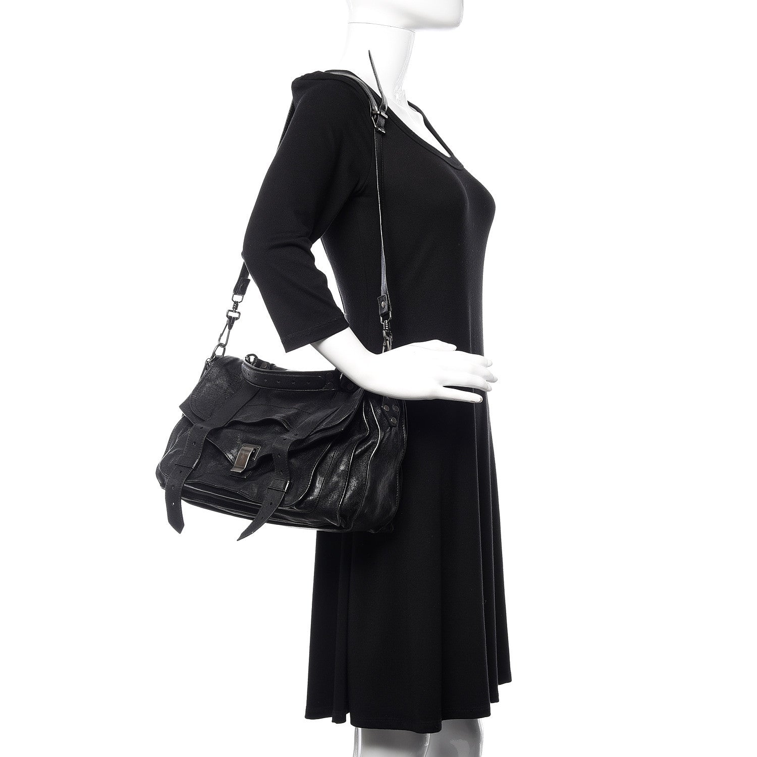 Proenza Schouler Lambskin PS1 Medium Satchel Black 2 of 12