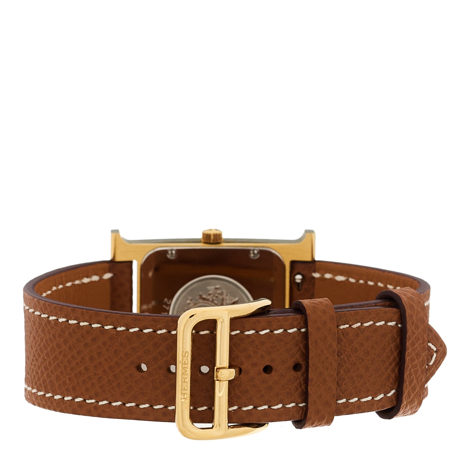 Hermes Stainless Steel Epsom 26mm Heure H Hour Quartz Watch Gold 3 of 5