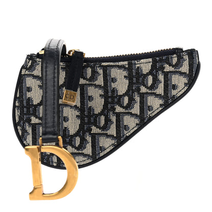 Christian Dior Oblique Saddle Coin Purse Blue 1 of 9