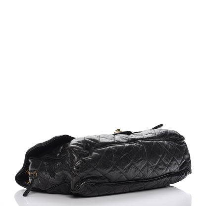 Chanel Crumpled Grained Calfskin Quilted Large Shiva Flap Black 4 of 12