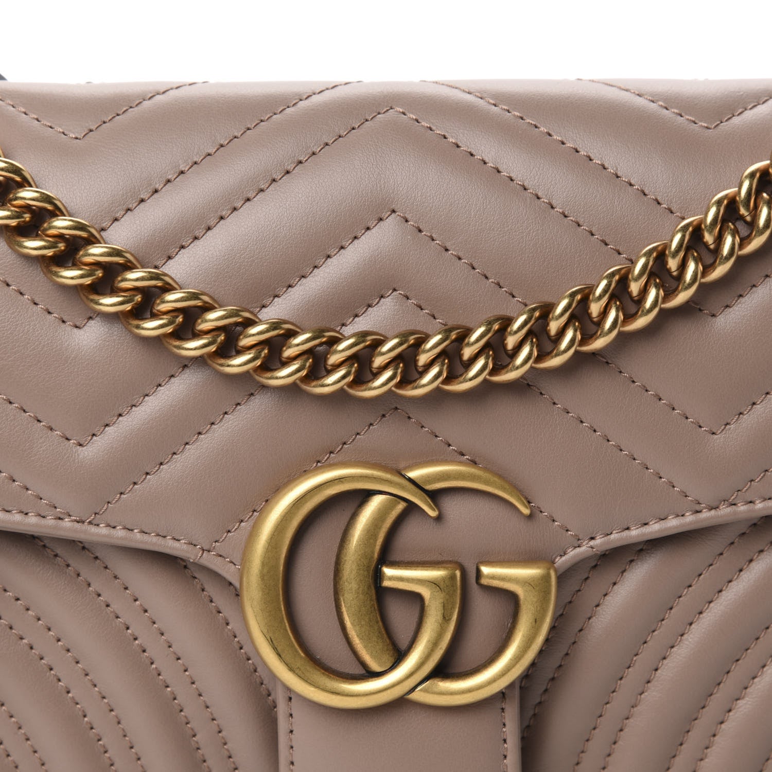 Gucci Calfskin Matelasse Small GG Marmont Shoulder Bag Porcelain Rose 10 of 10