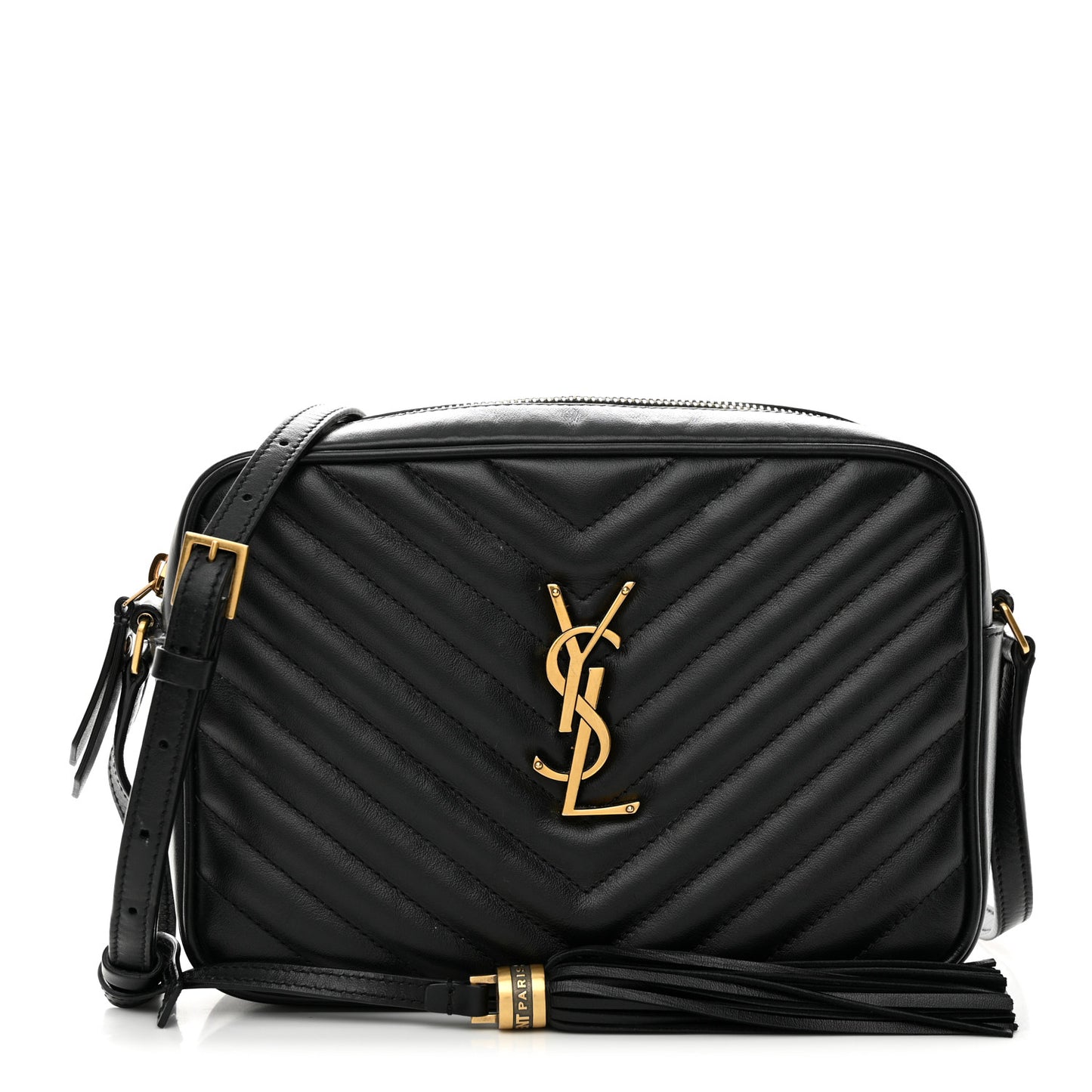 Calfskin Matelasse Monogram Lou Camera Bag Black