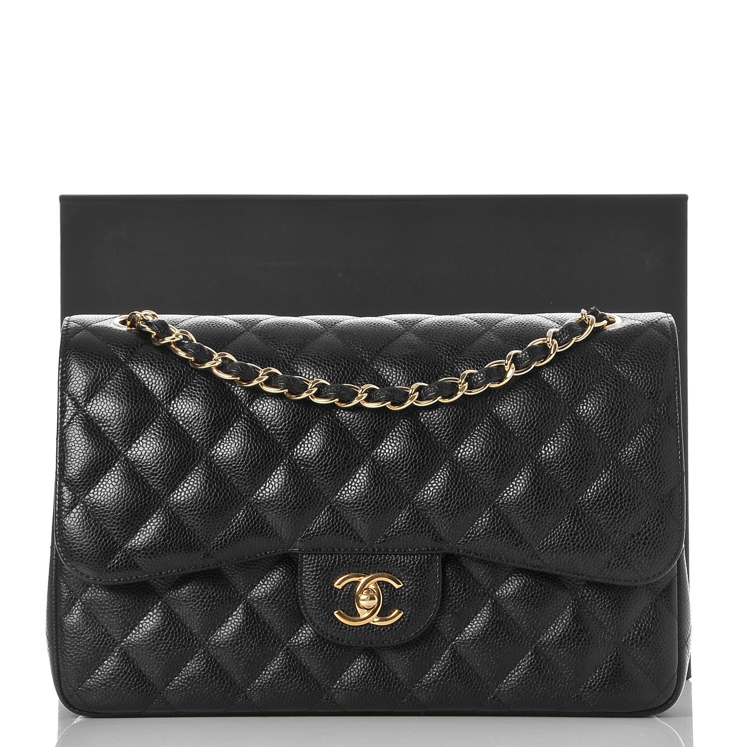 Chanel Caviar Quilted Jumbo Double Flap Black 9 of 9