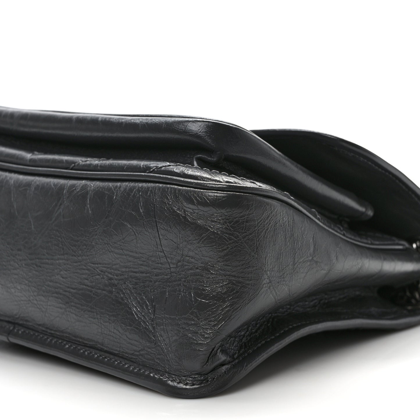 Crinkled Calfskin Matelasse Monogram Medium Niki Chain Satchel Storm