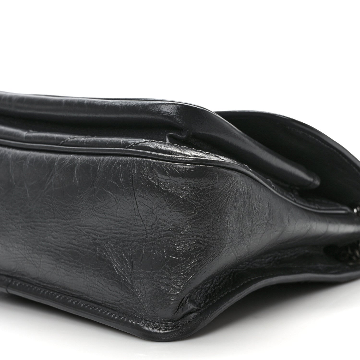 Saint Laurent Crinkled Calfskin Matelasse Monogram Medium Niki Chain Satchel Storm 8 of 9