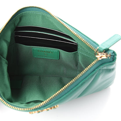 Chanel Goatskin Quilted 19 Cosmetic Case Green 4 of 7