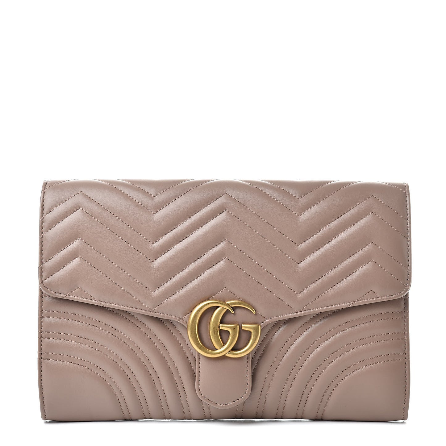 Calfskin Matelasse GG Marmont Clutch Porcelain Rose