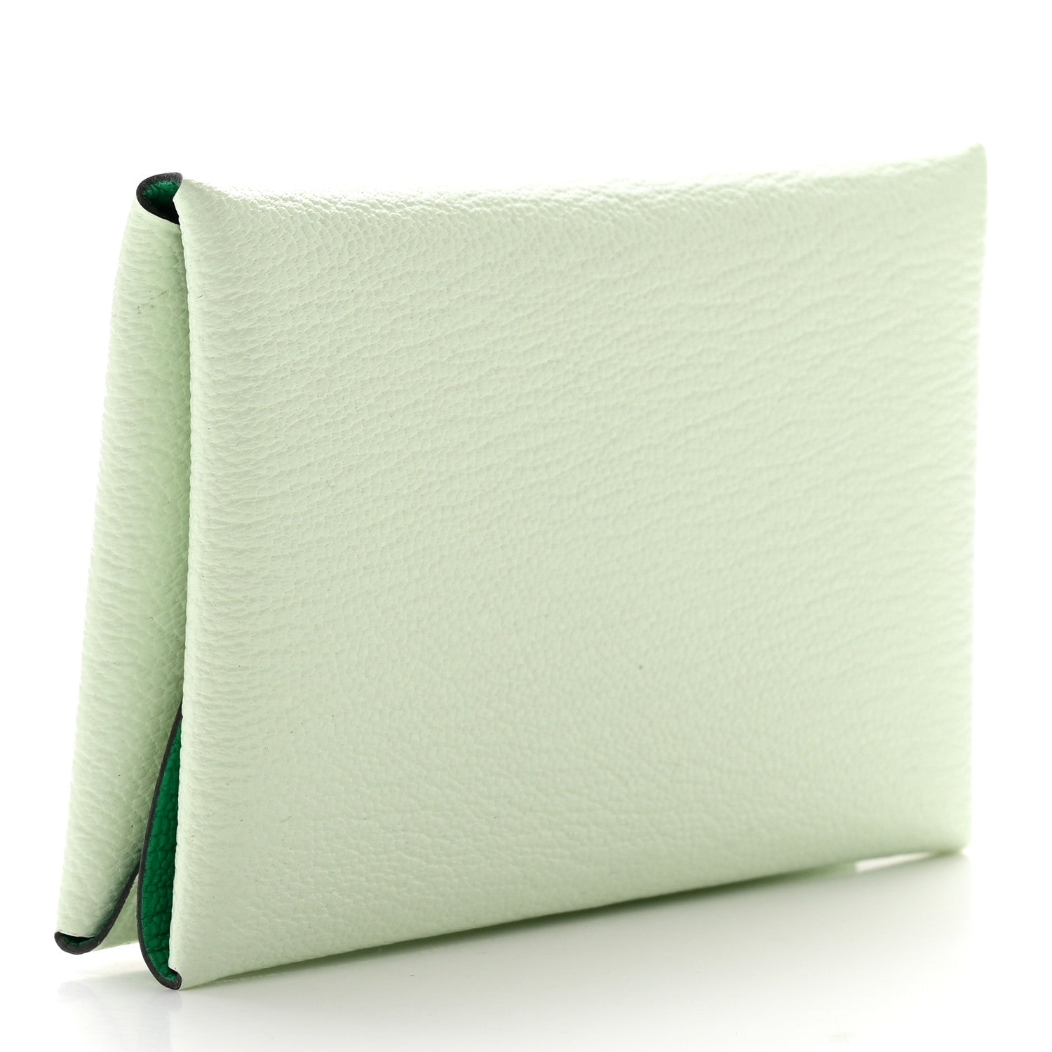 Hermes Chevre Mysore Verso Calvi Duo Card Case Vert Fizz Menthe 3 of 8