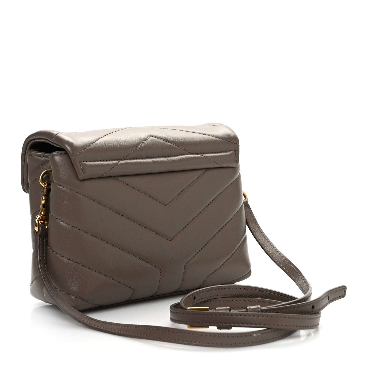 Calfskin Y Quilted Monogram Toy Loulou Crossbody Bag Taupe