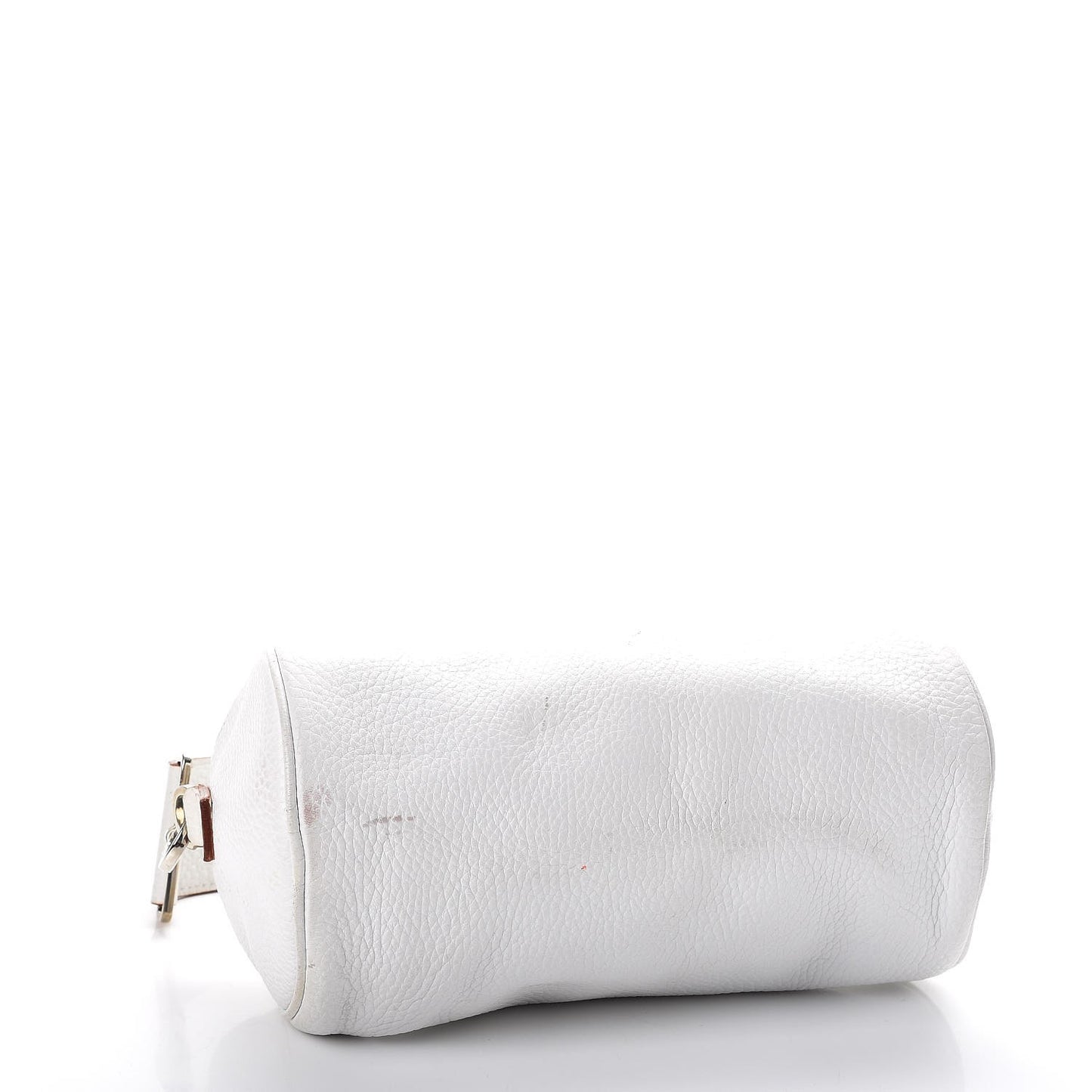 Grainy Calfskin Shoulder Bag White