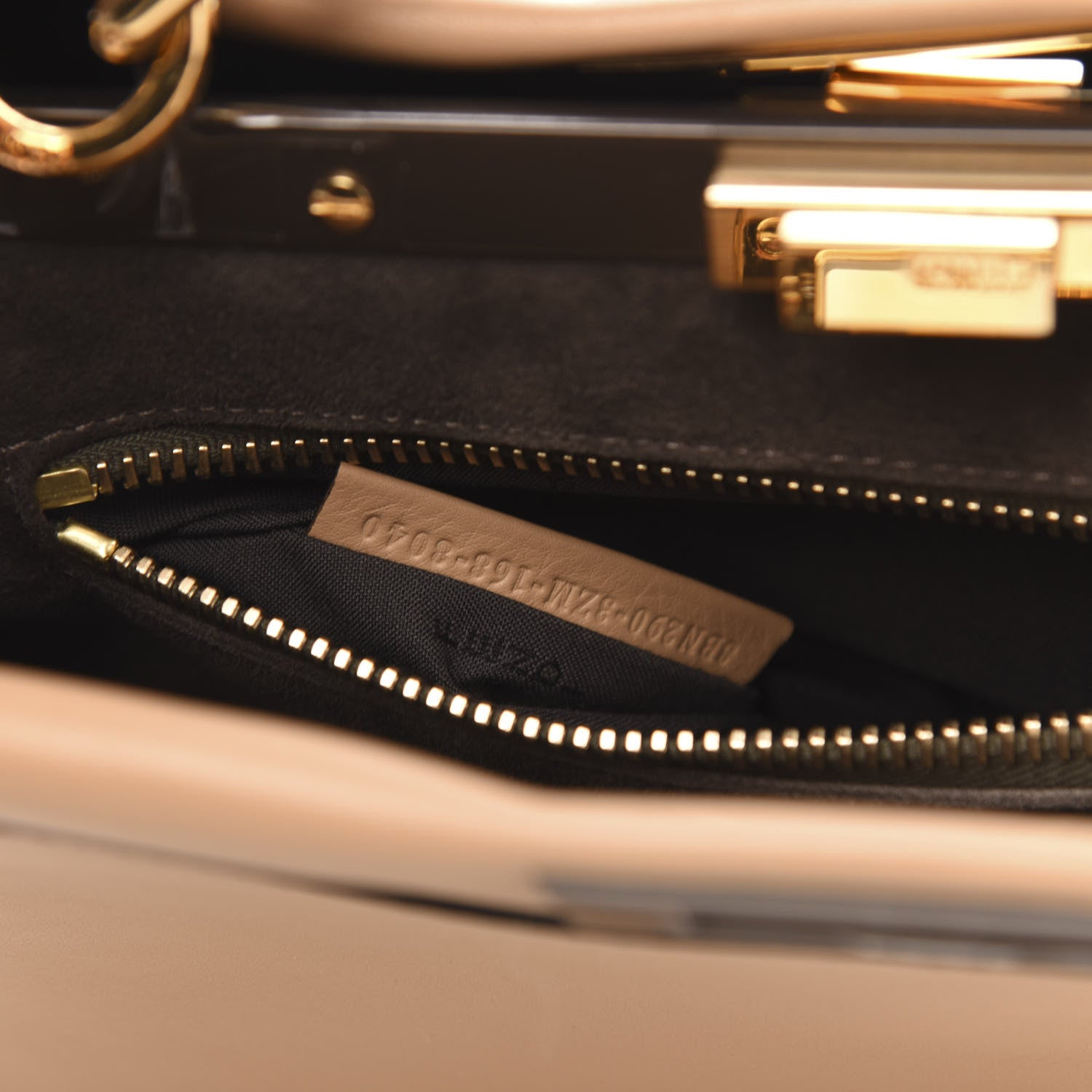 Fendi Vitello Seta Medium Peekaboo Iconic Satchel Cuoio 8 of 10