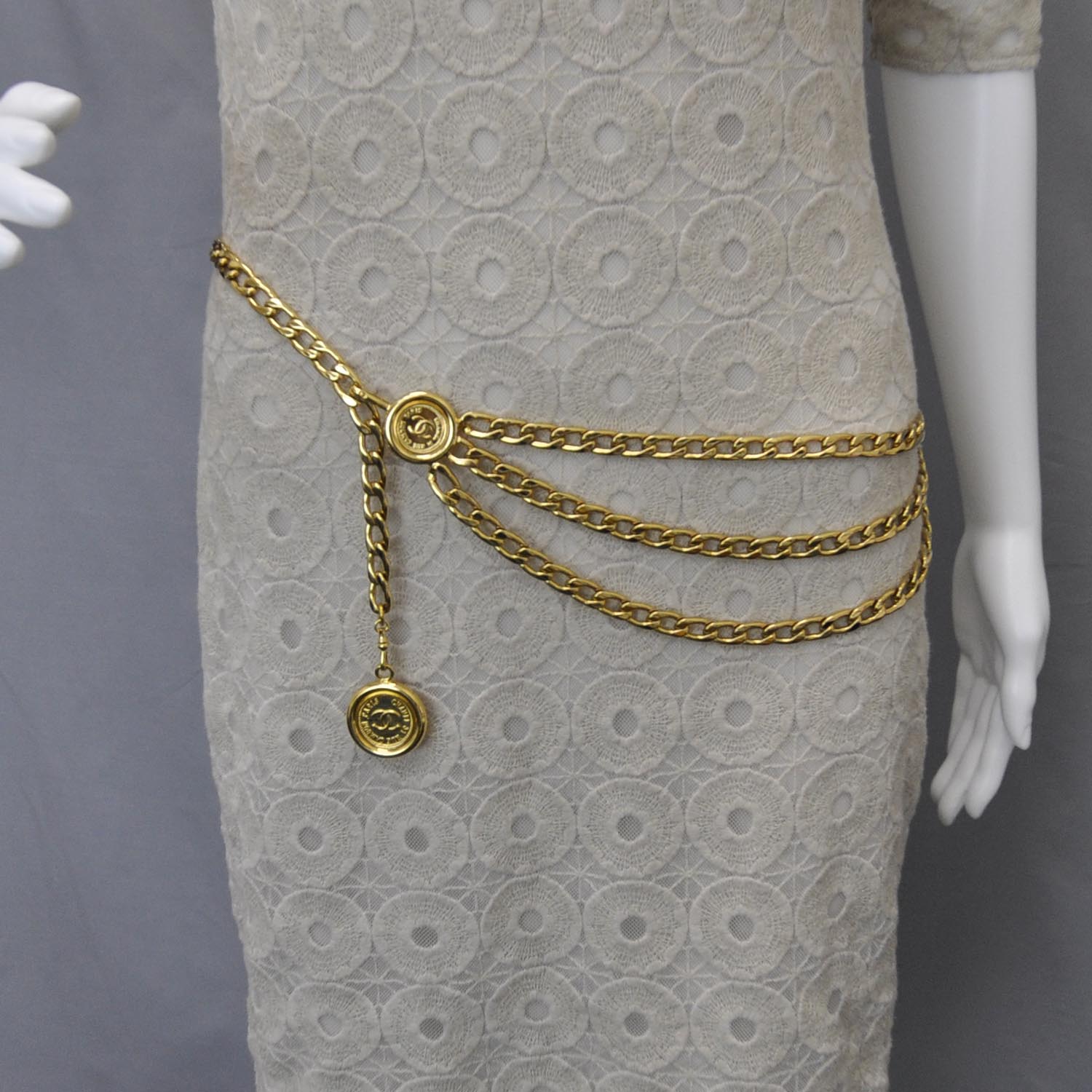 Chanel Metal Chain CC Medallion Belt Gold 2 of 4