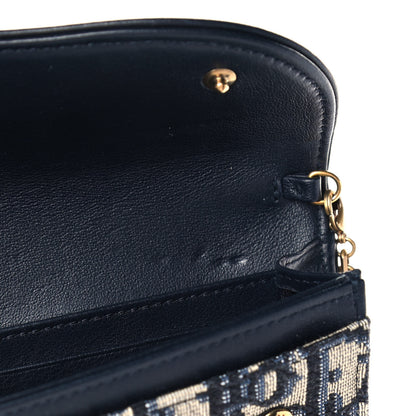 Christian Dior Oblique Saddle Chain Long Wallet Blue 12 of 13