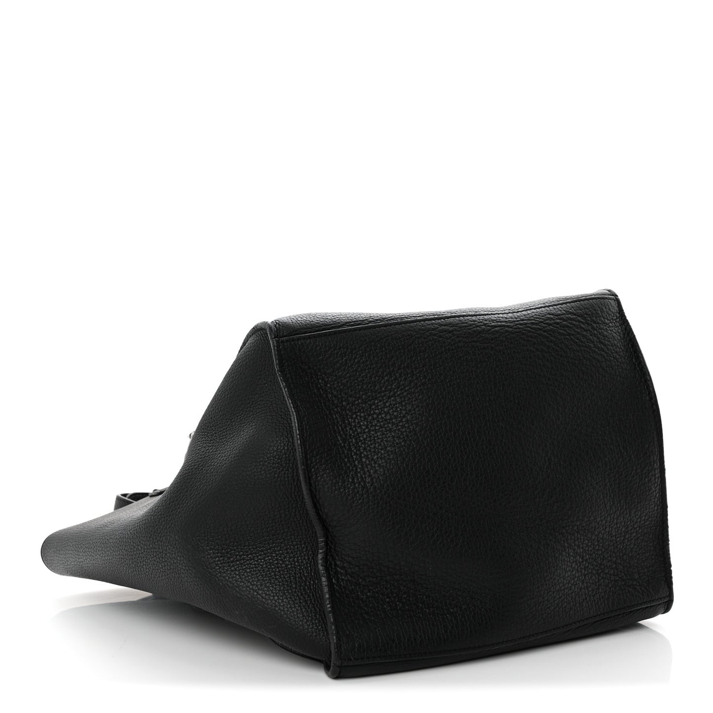 Supple Grained Calfskin Small Big Bag Black