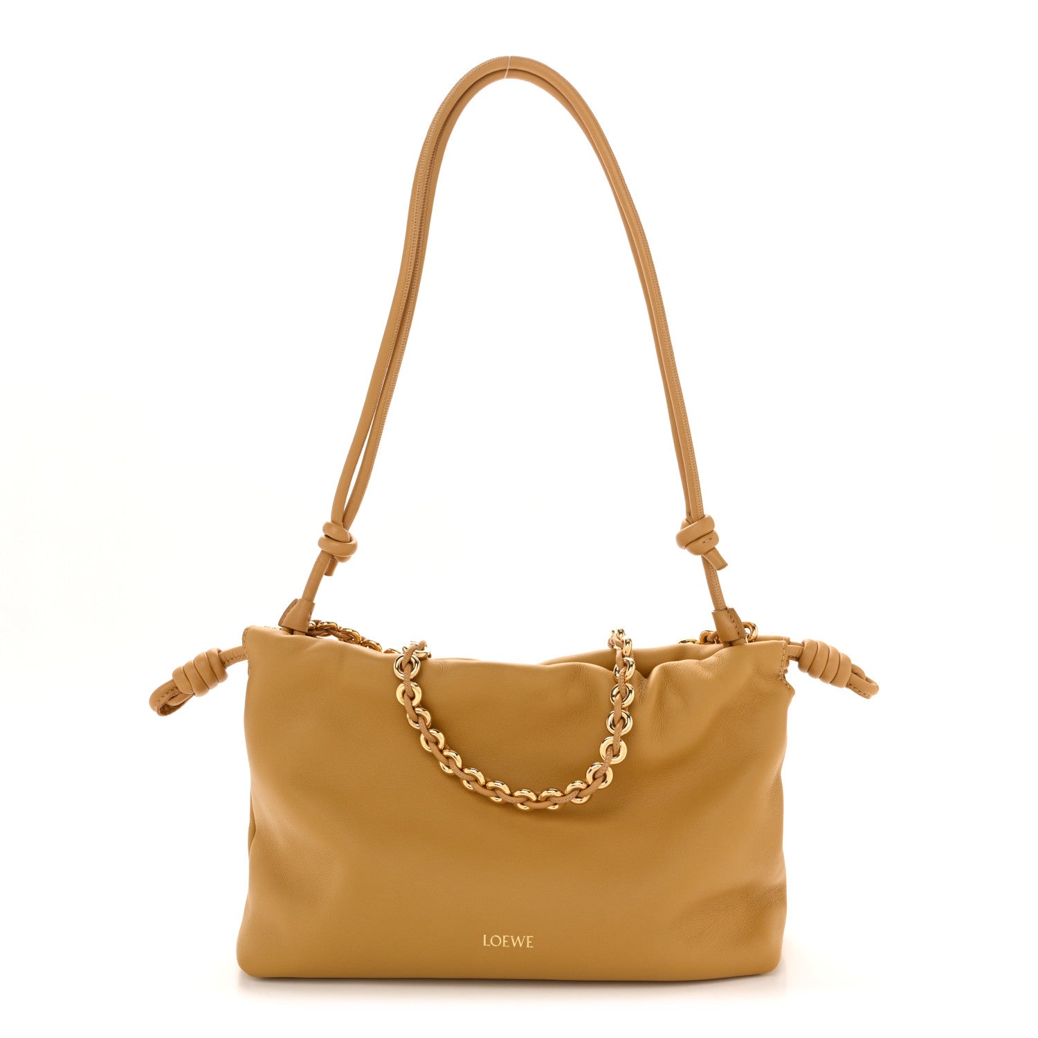 Loewe Mellow Nappa Donut Medium Chain Flamenco Knot Clutch Sahara 1 of 11