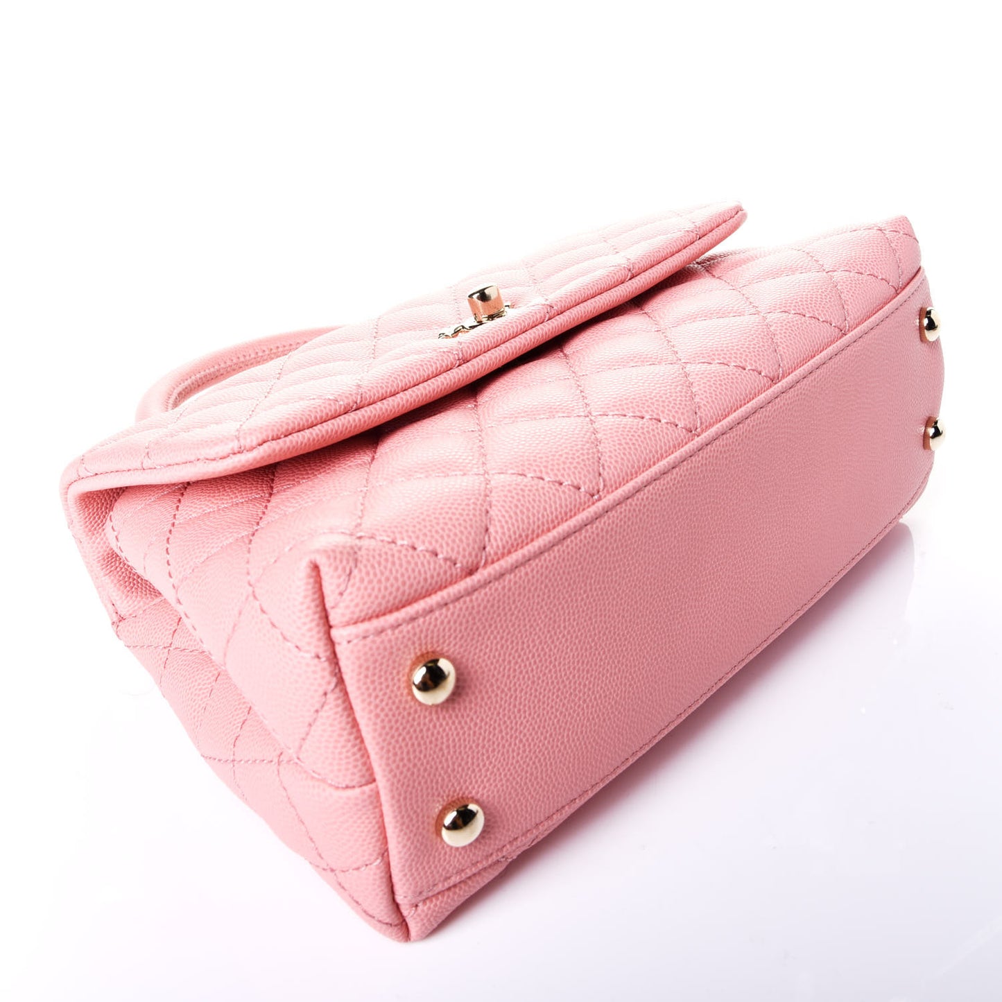 Caviar Quilted Mini Coco Handle Flap Pink