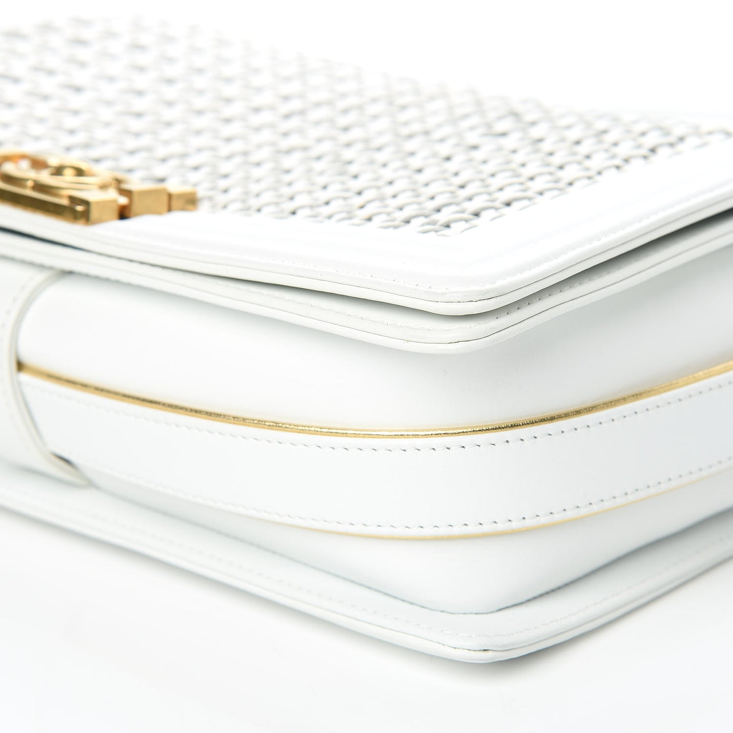 Sheepskin Braided New Medium Boy Reverso Flap White
