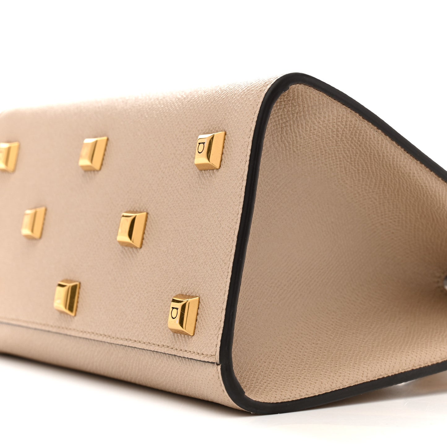 Hammered Calfskin Small The Studio Box Bag Daino