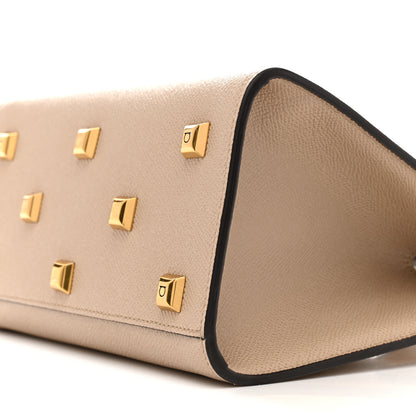 Salvatore Ferragamo Hammered Calfskin Small The Studio Box Bag Daino 10 of 14