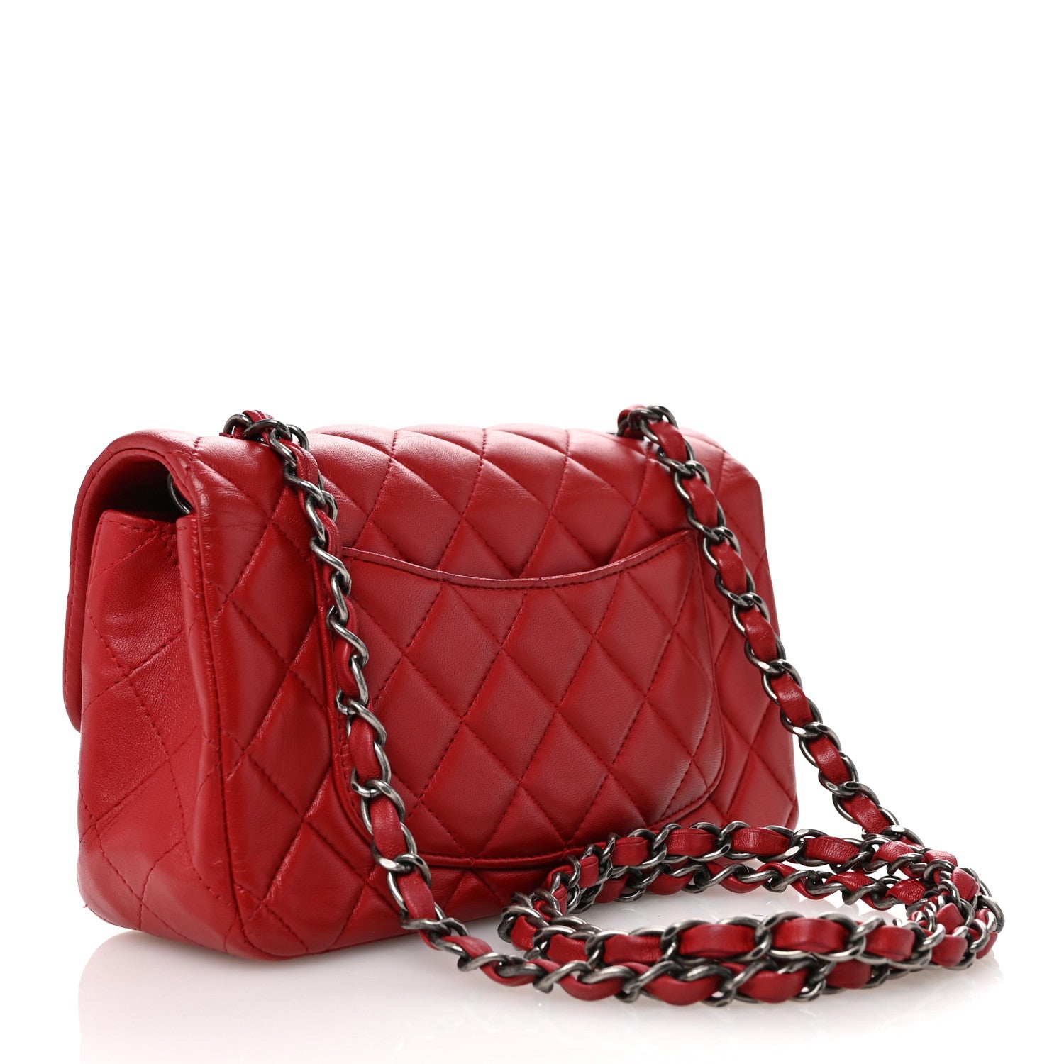 Chanel Lambskin Quilted Mini Rectangular Flap Red 3 of 11