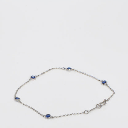 Tiffany Platinum Blue Sapphire Elsa Peretti Color By The Yard Bracelet 3 of 8