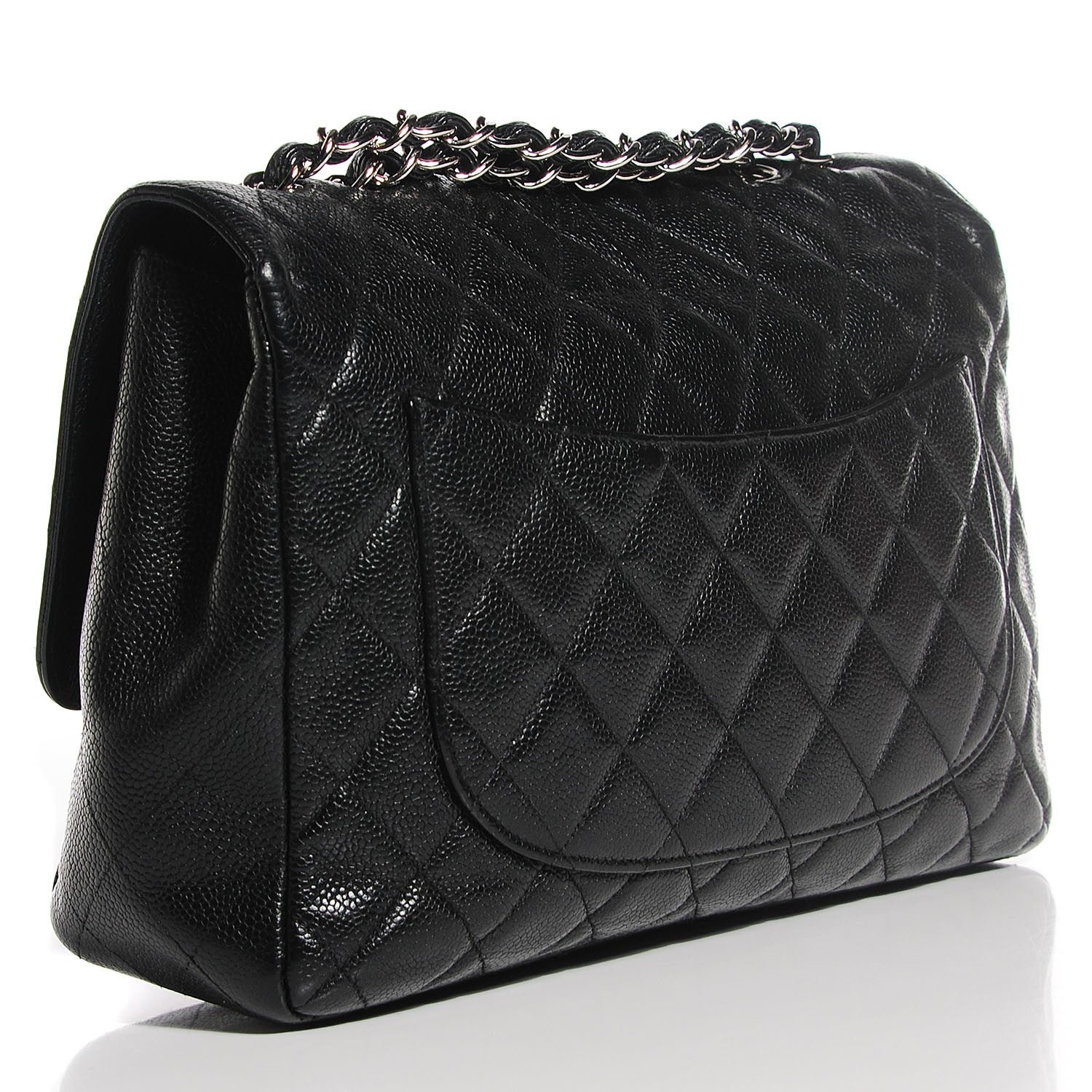 Chanel Caviar Quilted Jumbo Single Flap Black 3 of 8