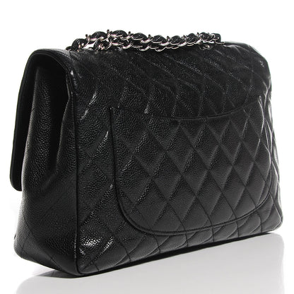 Chanel Caviar Quilted Jumbo Single Flap Black 3 of 8