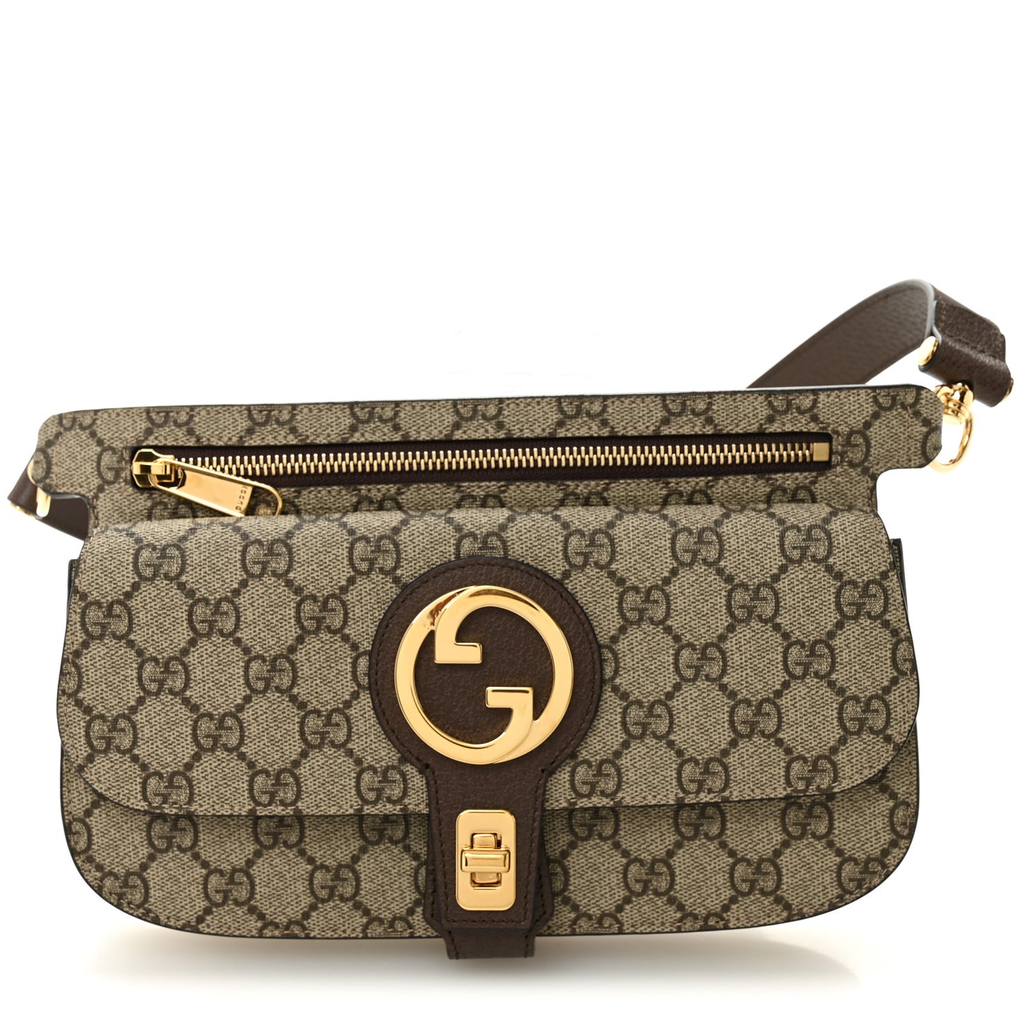 GG Supreme Monogram Textured Dollar Calfskin Blondie Belt Bag Beige Ebony New Acero