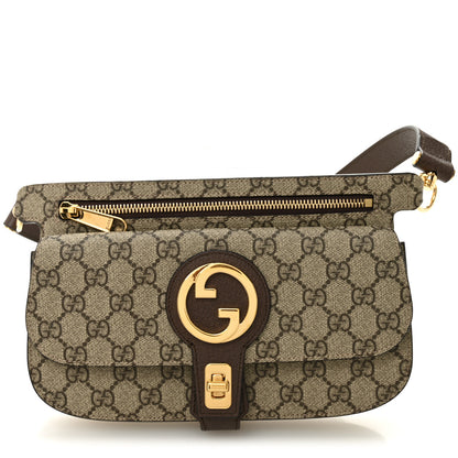 Gucci GG Supreme Monogram Textured Dollar Calfskin Blondie Belt Bag Beige Ebony New Acero 1 of 10