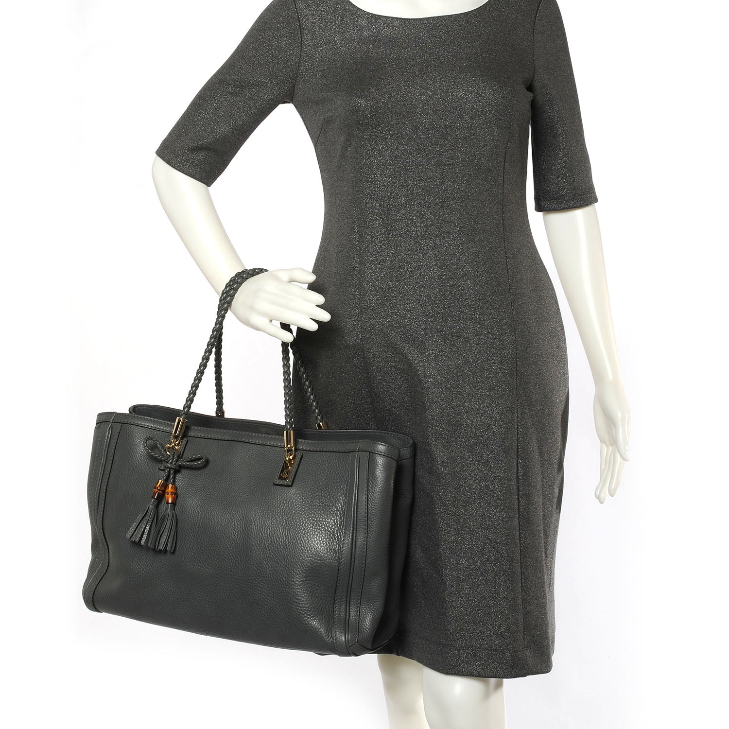 Gucci Leather Medium Bella Tote Grey 3 of 7
