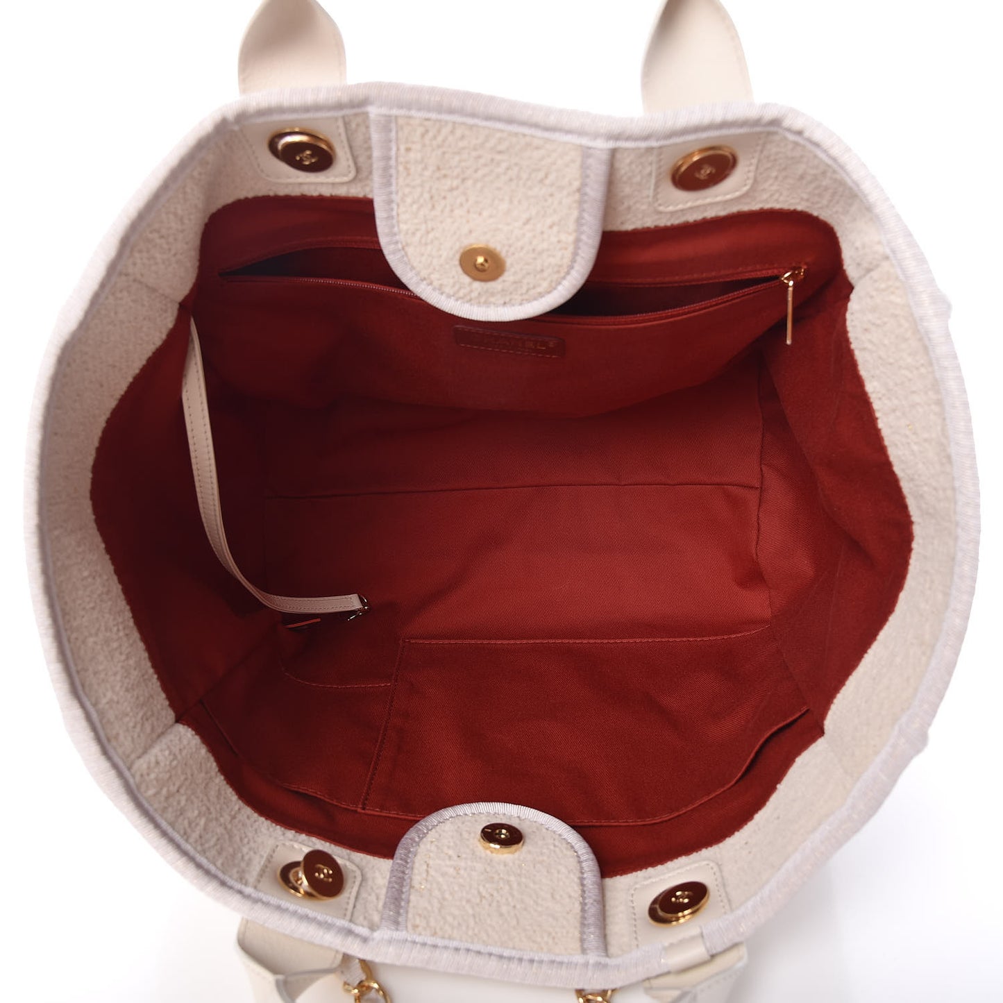 Lurex Boucle Large Deauville Tote White