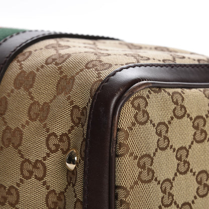 Gucci Monogram Vintage Web Medium Boston Dark Brown 10 of 12