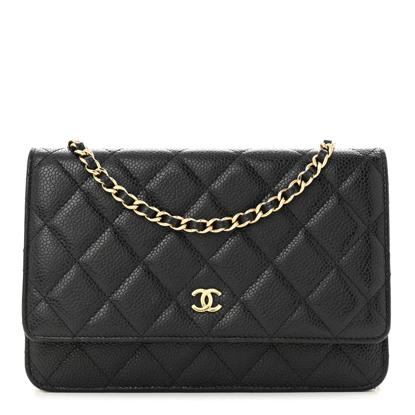 Caviar Quilted Wallet On Chain WOC Black