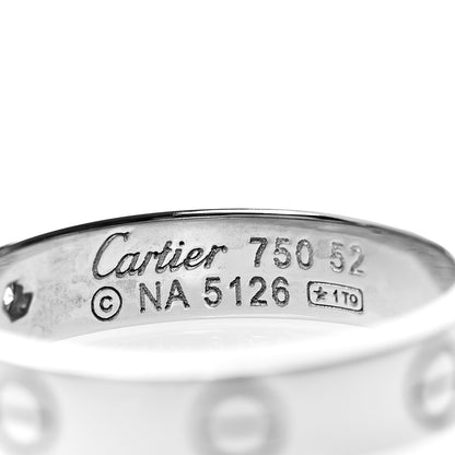 Cartier 18K White Gold Diamond 4mm LOVE Wedding Band Ring 52 6 3 of 4