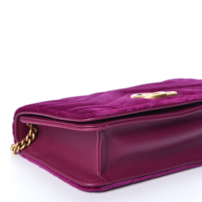 Gucci Velvet Matelasse GG Marmont Mini Bag Fuchsia Violet Cyclamen 6 of 9