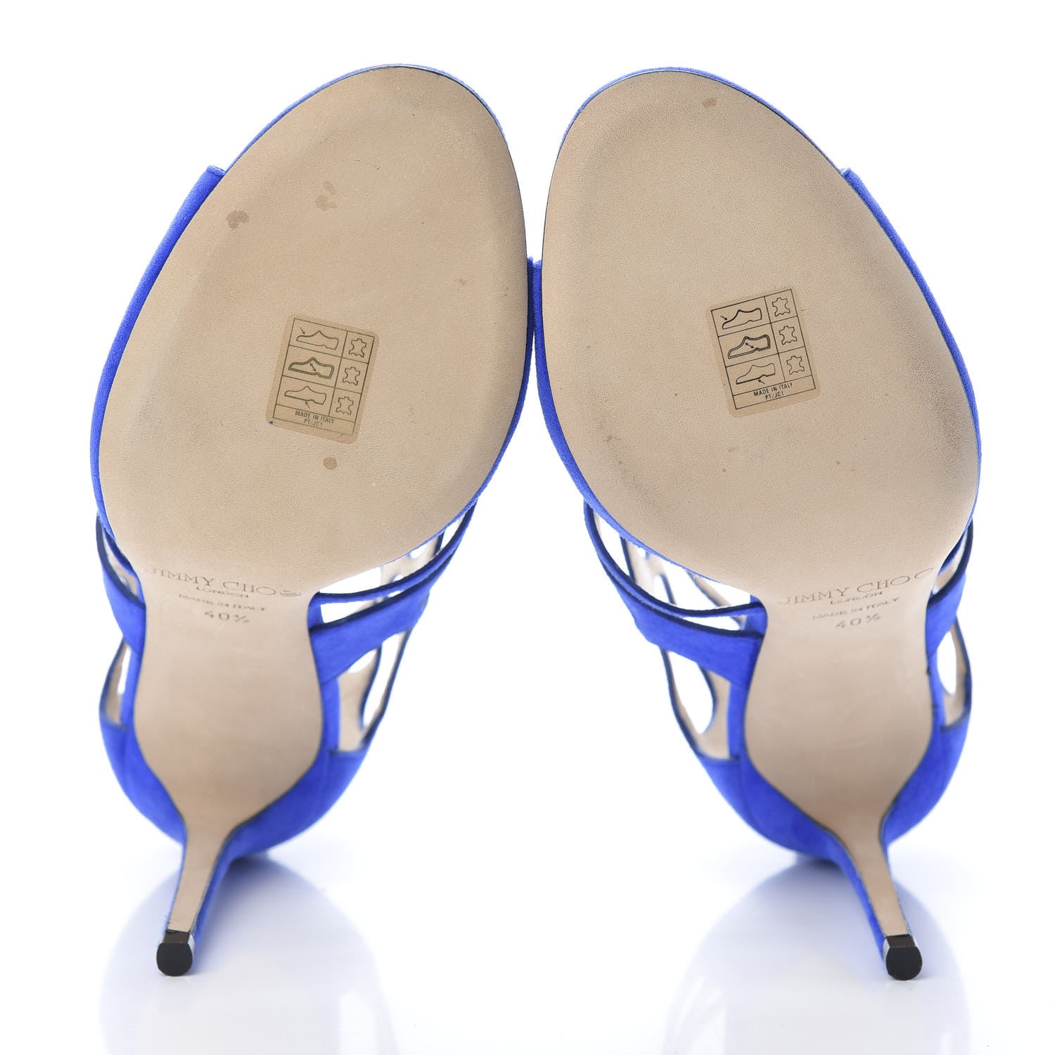 Jimmy Choo Suede Ren 100 Sandals 40.5 Cobalt 5 of 11