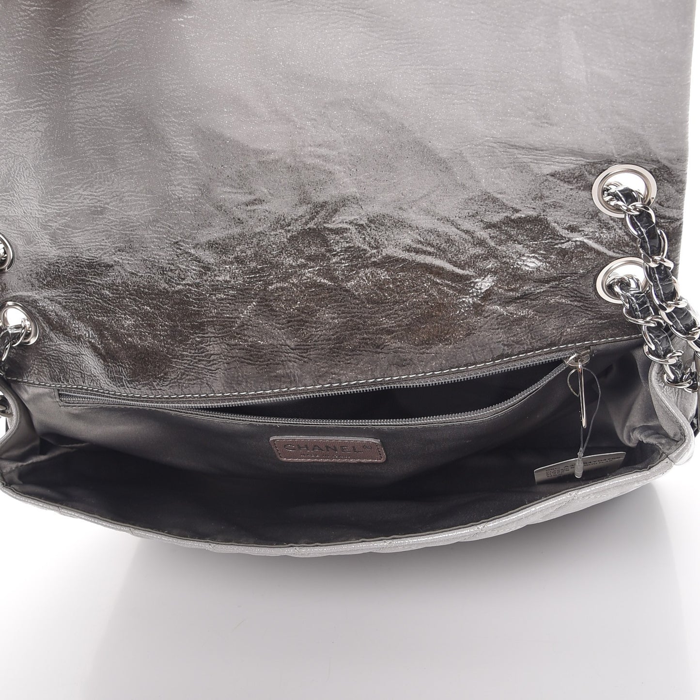 Vinyl Quilted Jumbo Melrose Degrade Flap Black
