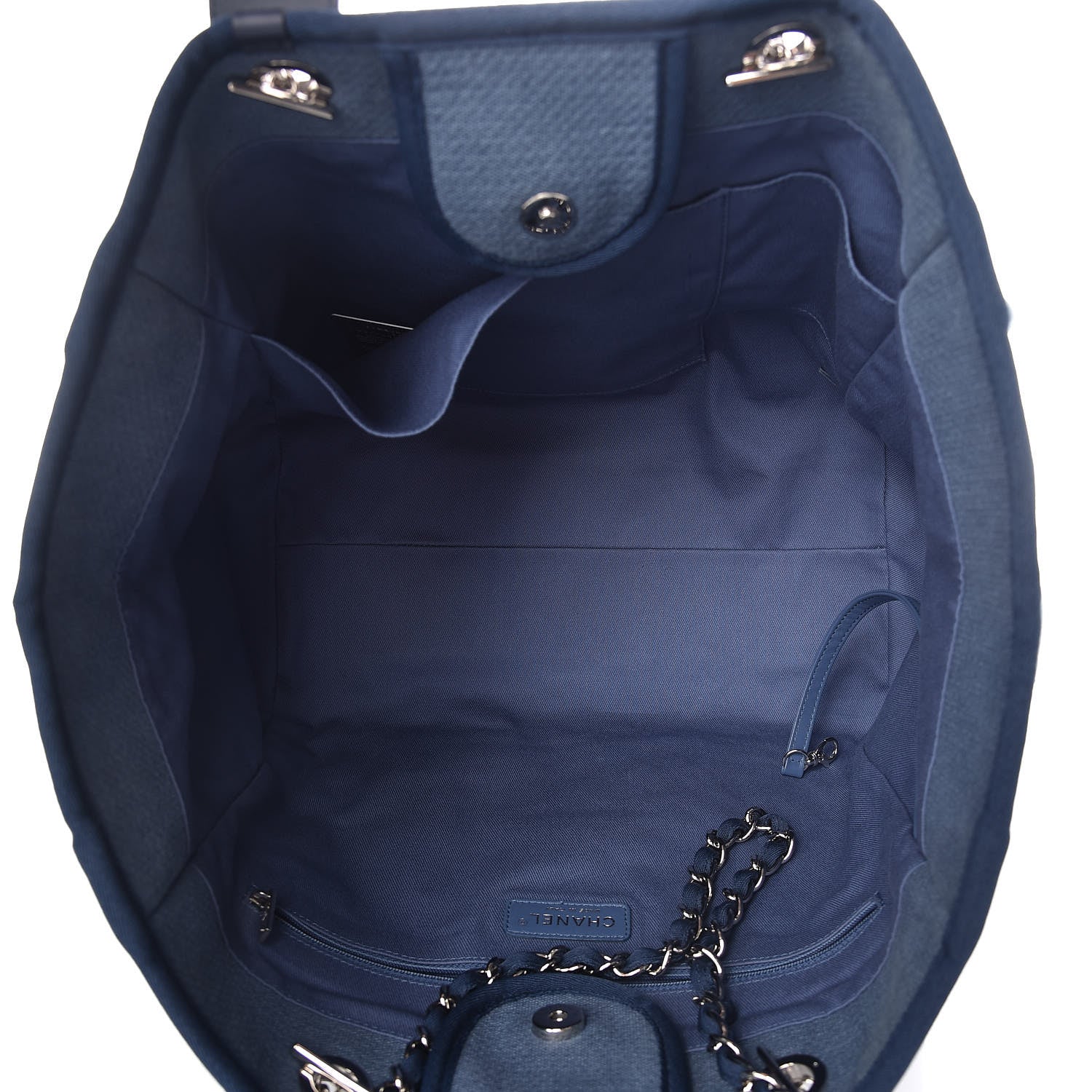 Chanel Canvas Large Deauville Tote Blue 6 of 10