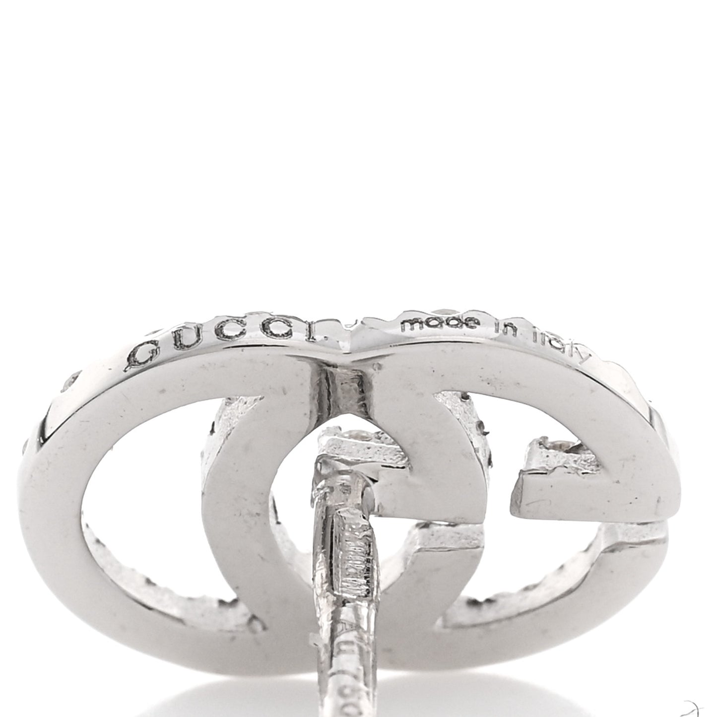 18K White Gold Diamond Mini Running G Earrings