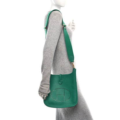 Hermes Taurillon Clemence Evelyne III PM Vert Vertigo 2 of 11