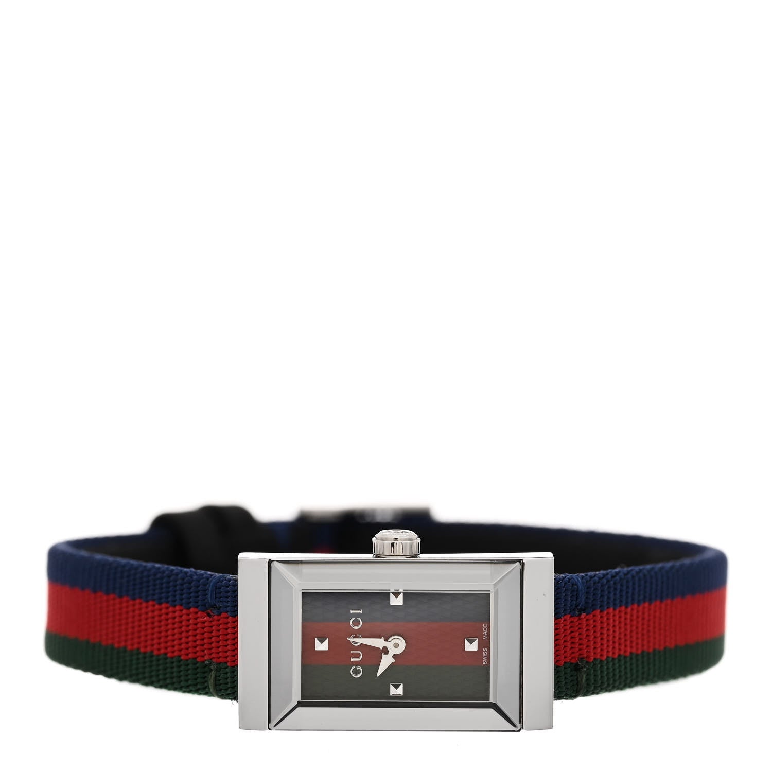 Gucci Stainless Steel Nylon 14mm Web G-Frame Quartz Watch Green 2 of 4