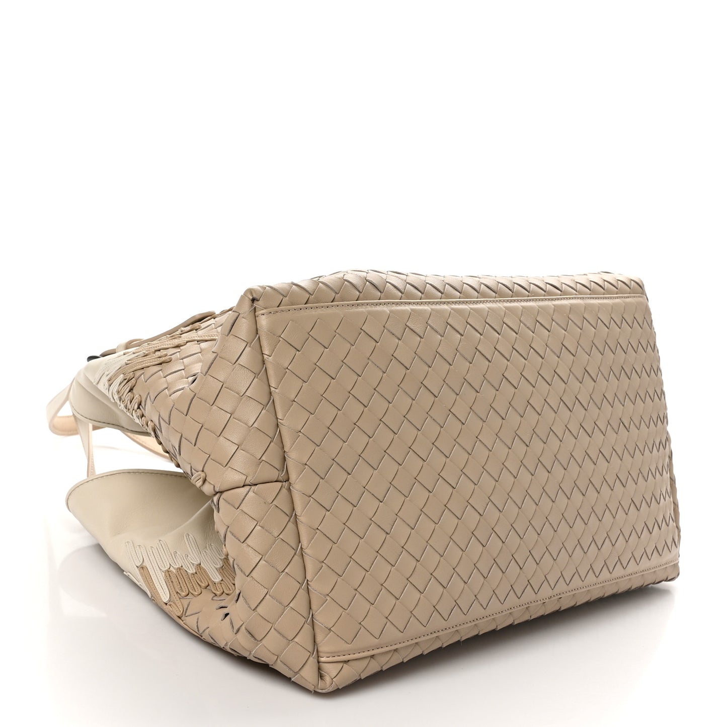 Nappa Intrecciato Medium Flow Wave Tote Mink Mist