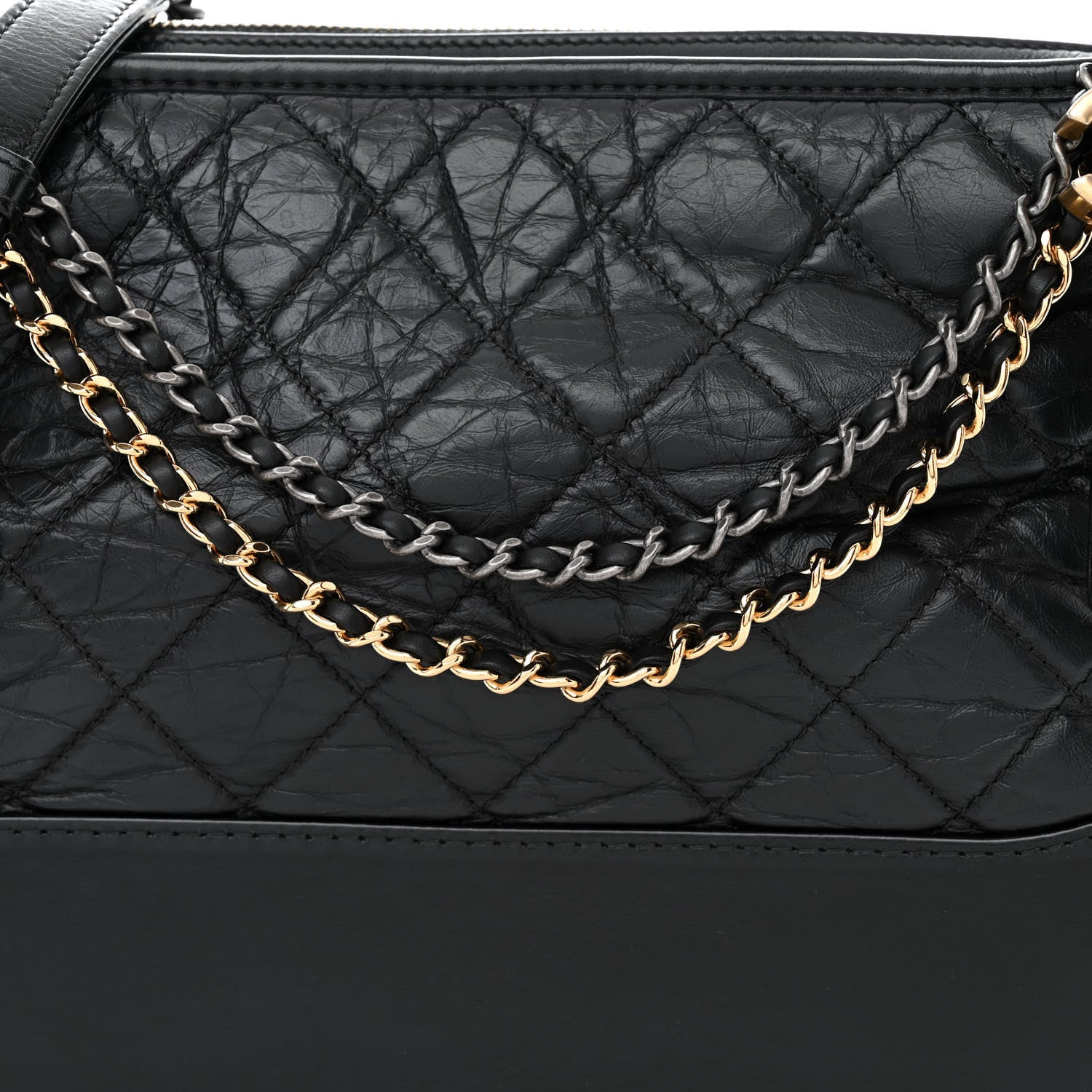 Chanel Aged Calfskin Quilted Medium Gabrielle Hobo Black 8 of 10