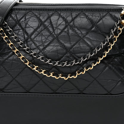 Chanel Aged Calfskin Quilted Medium Gabrielle Hobo Black 8 of 10