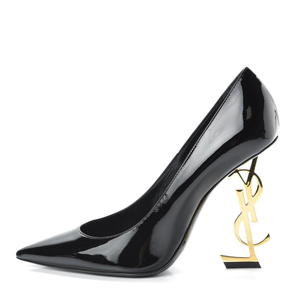 Saint Laurent Patent Calfskin Opyum 110 Pumps 38 Black Gold 1 of 8