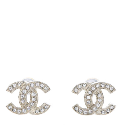 Chanel Crystal Timeless CC Earrings Light Gold 1 of 5
